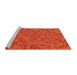 Sideview of Machine Washable Transitional Neon Orange Rug, wshpat1860yw