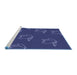 Sideview of Machine Washable Transitional Royal Blue Rug, wshpat1861blu