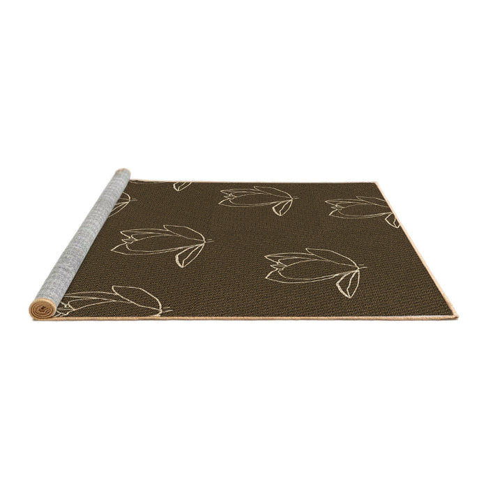 Sideview of Machine Washable Transitional Oak Brown Rug, wshpat1861brn