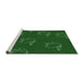 Sideview of Machine Washable Transitional Deep Emerald Green Rug, wshpat1861grn