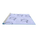 Sideview of Machine Washable Transitional Denim Blue Rug, wshpat1862blu