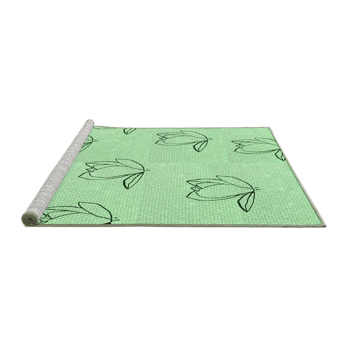Sideview of Machine Washable Transitional Mint Green Rug, wshpat1862grn