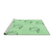 Sideview of Machine Washable Transitional Mint Green Rug, wshpat1862grn