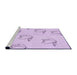 Sideview of Machine Washable Transitional Bright Lilac Purple Rug, wshpat1862pur