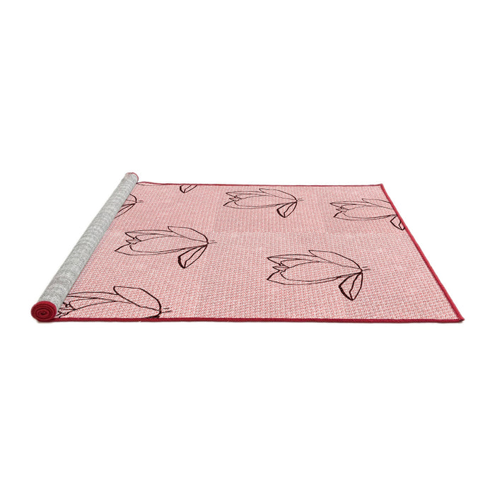 Sideview of Machine Washable Transitional Light Coral Pink Rug, wshpat1862rd
