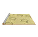 Sideview of Machine Washable Transitional Yellow Rug, wshpat1862yw