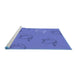 Sideview of Machine Washable Transitional Sky Blue Rug, wshpat1863blu