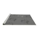 Sideview of Machine Washable Transitional Carbon Gray Rug, wshpat1863gry