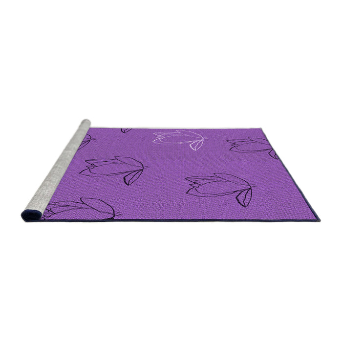 Sideview of Machine Washable Transitional Purple Rug, wshpat1863pur