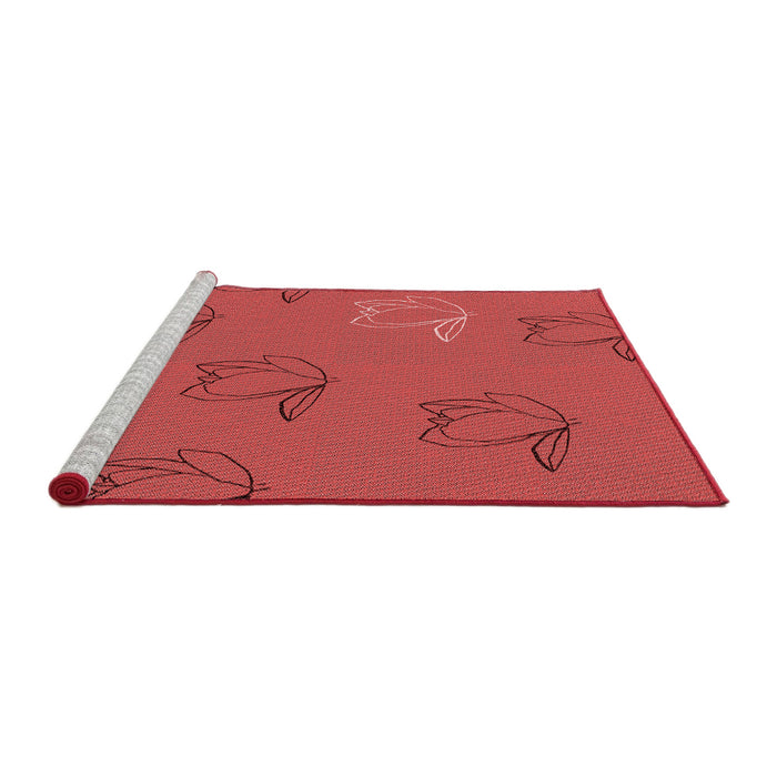 Sideview of Machine Washable Transitional Red Rug, wshpat1863rd