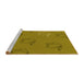 Sideview of Machine Washable Transitional Dark Yellow Green Rug, wshpat1863yw