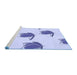 Sideview of Machine Washable Transitional Lavender Blue Rug, wshpat1864blu