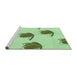 Sideview of Machine Washable Transitional Green Rug, wshpat1864grn