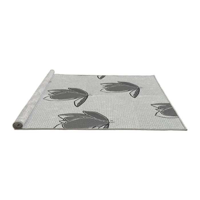 Sideview of Machine Washable Transitional Platinum Gray Rug, wshpat1864gry