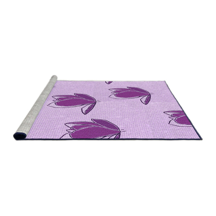 Sideview of Machine Washable Transitional Purple Rug, wshpat1864pur