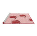 Sideview of Machine Washable Transitional Red Rug, wshpat1864rd