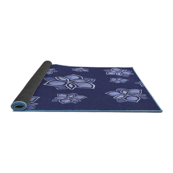 Thickness of Patterned Denim Dark Blue Rug, pat1865blu
