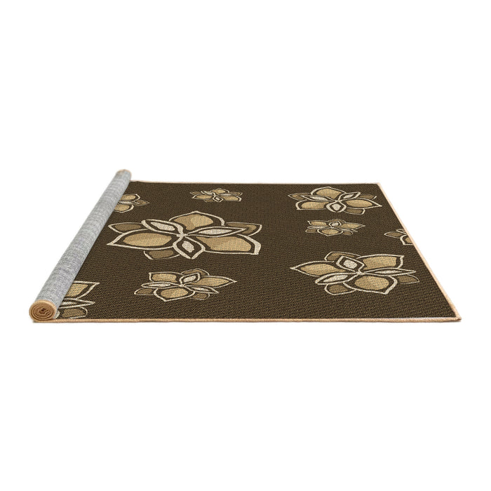 Sideview of Machine Washable Transitional Copper Brown Rug, wshpat1865brn