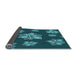 Thickness of Patterned Medium Teal Green Rug, pat1865lblu