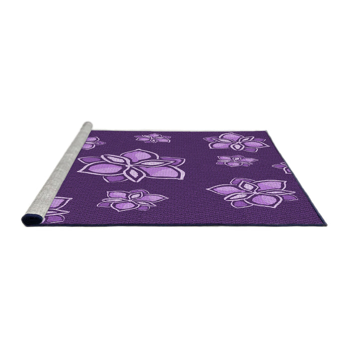 Sideview of Machine Washable Transitional Purple Rug, wshpat1865pur