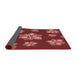 Thickness of Patterned Cranberry Red Rug, pat1865rd