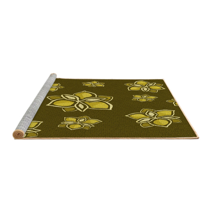 Sideview of Machine Washable Transitional Bakers Brown Rug, wshpat1865yw