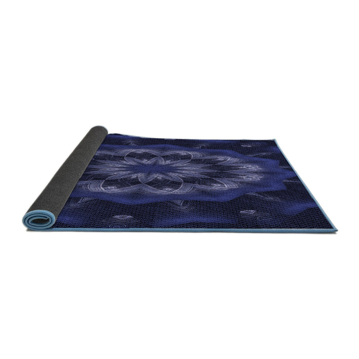 Thickness of Patterned Night Blue Rug, pat1866blu