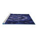 Sideview of Machine Washable Transitional Night Blue Rug, wshpat1866blu