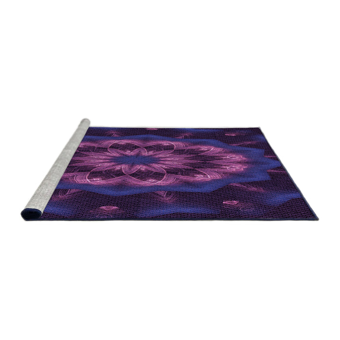 Sideview of Machine Washable Transitional Dark Purple Rug, wshpat1866pur