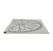 Sideview of Machine Washable Transitional Platinum Gray Rug, wshpat1868gry