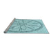 Sideview of Machine Washable Transitional Electric Blue Rug, wshpat1868lblu