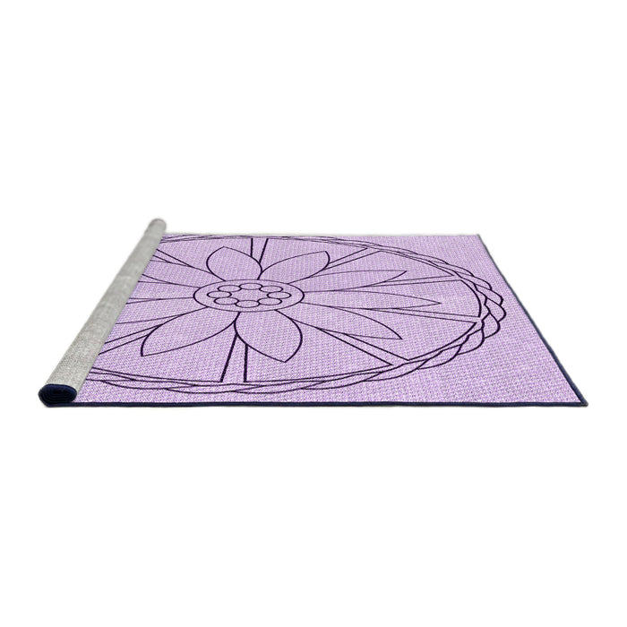 Sideview of Machine Washable Transitional Orchid Purple Rug, wshpat1868pur