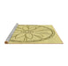 Sideview of Machine Washable Transitional Sun Yellow Rug, wshpat1868yw