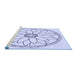 Sideview of Machine Washable Transitional Lavender Blue Rug, wshpat1869blu