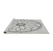 Sideview of Machine Washable Transitional Platinum Gray Rug, wshpat1869gry