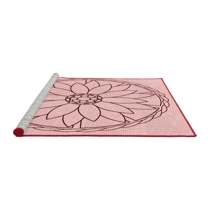 Sideview of Machine Washable Transitional Pink Rug, wshpat1869rd