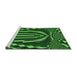Sideview of Machine Washable Transitional Deep Emerald Green Rug, wshpat187grn