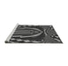 Sideview of Machine Washable Transitional Charcoal Black Rug, wshpat187gry