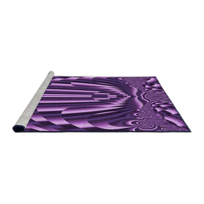 Sideview of Machine Washable Transitional Purple Rug, wshpat187pur
