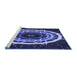 Sideview of Machine Washable Transitional Medium Slate Blue Rug, wshpat1870blu