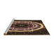 Sideview of Machine Washable Transitional Black Brown Rug, wshpat1870brn