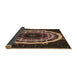 Thickness of Patterned Black Brown Rug, pat1870brn