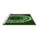 Sideview of Machine Washable Transitional Dark Forest Green Rug, wshpat1870grn