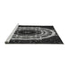 Sideview of Machine Washable Transitional Charcoal Black Rug, wshpat1870gry