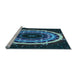 Sideview of Machine Washable Transitional Blue Ivy Blue Rug, wshpat1870lblu