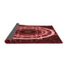 Thickness of Patterned Maroon Red Rug, pat1870rd