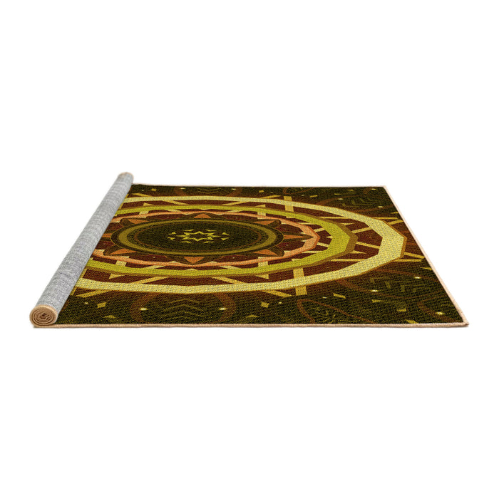 Sideview of Machine Washable Transitional Night Red Rug, wshpat1870yw