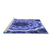 Sideview of Machine Washable Transitional Sky Blue Rug, wshpat1871blu