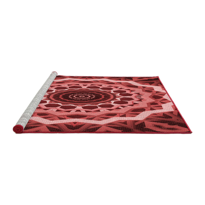 Sideview of Machine Washable Transitional Red Rug, wshpat1871rd