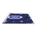 Sideview of Machine Washable Transitional Night Blue Rug, wshpat1872blu